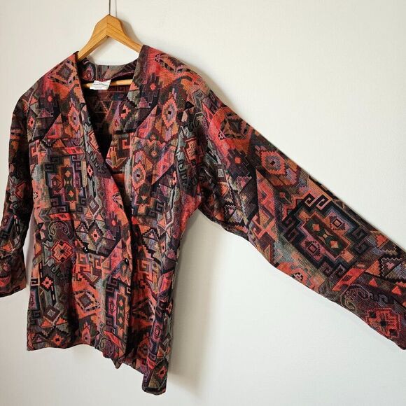 EUC VINTAGE DOUBLE KK DESIGNS SOUTHWESTERN KILIM PAIR TOP & SKIRT SIZE M - Picture 10 of 16